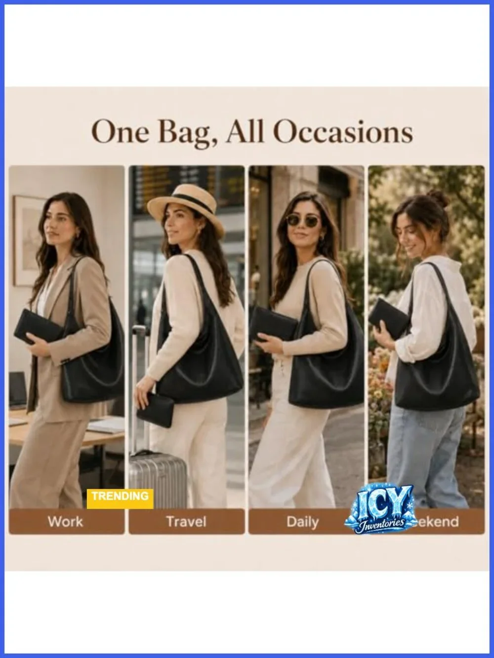 Slouchy Hobo Bag Women Soft Vegan Leather Crossbody Shoulder Purse Stylish